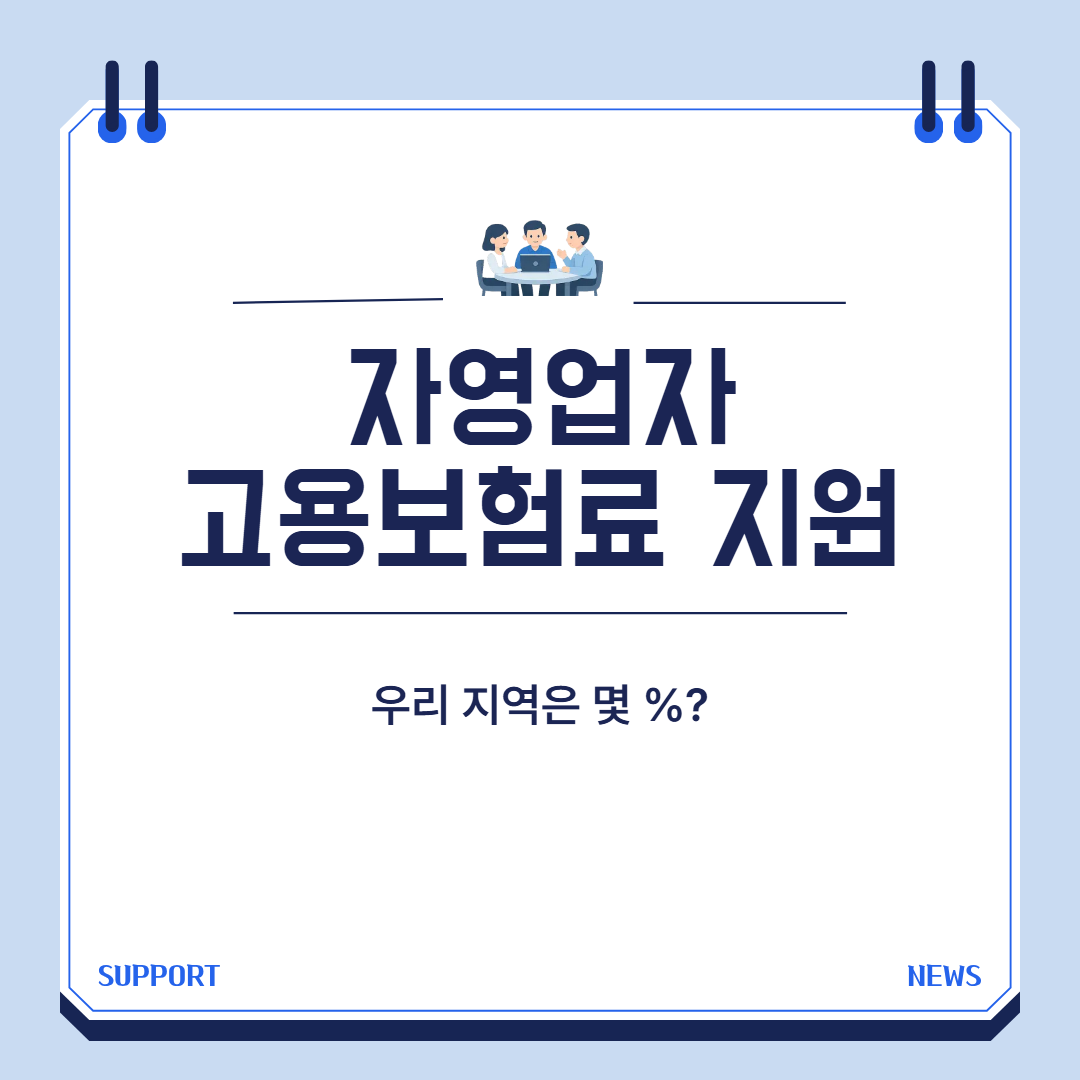 자영업자 고용보험료 지역별 지원율 비교 대표 이미지